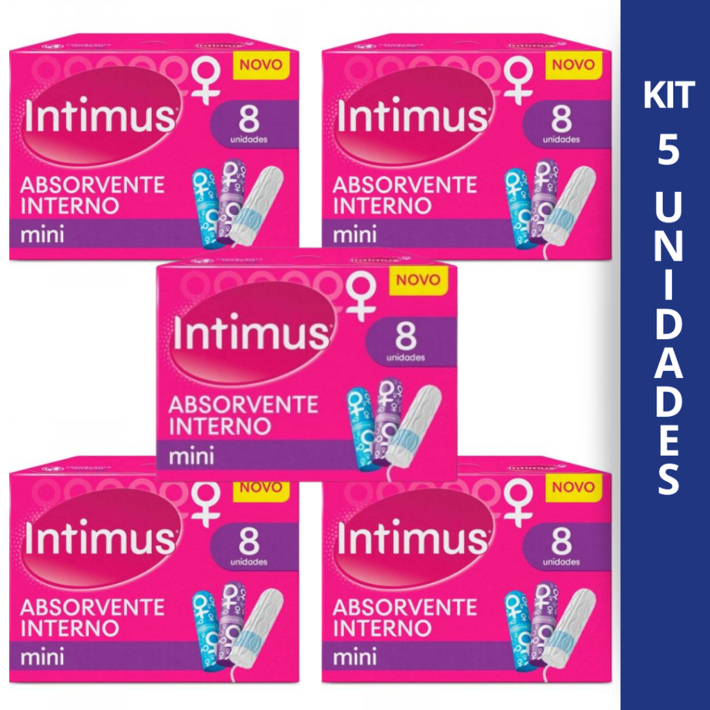 Kit 5 Absorvente Interno Intimus Mini Com 8Un