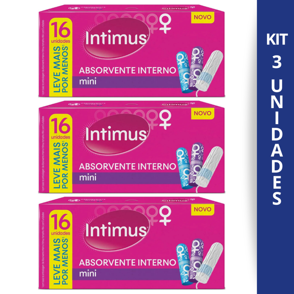 Kit 3 Absorvente Interno Intimus Mini Com 16Un