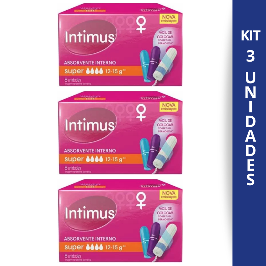 Kit 3 Absorvente Interno Intimus Super Com 8Un
