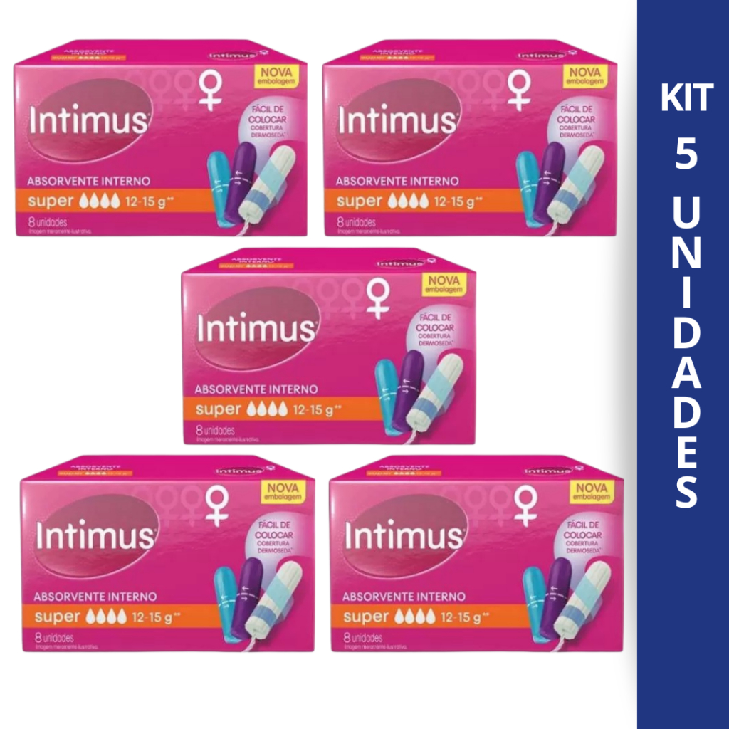 Kit 5 Absorvente Interno Intimus Super Com 8Un