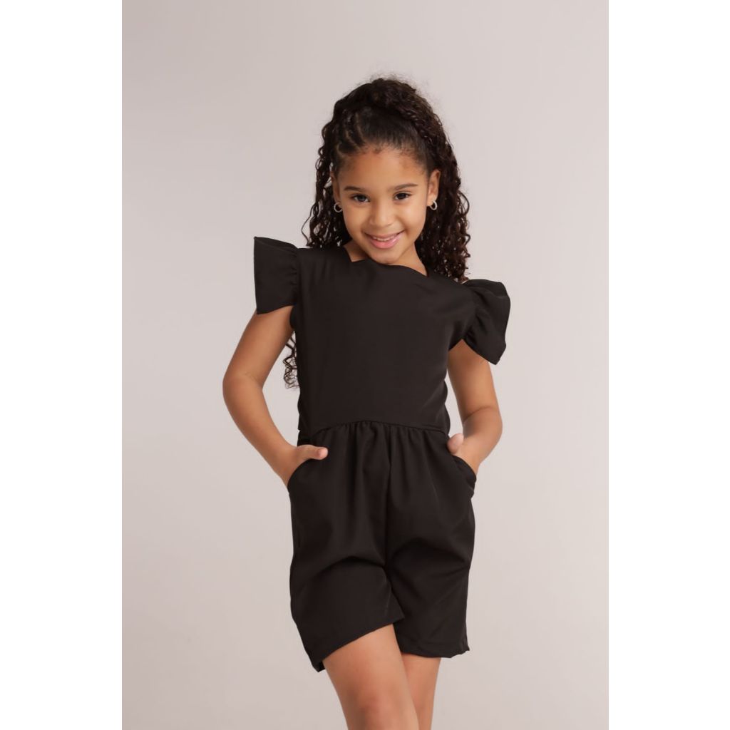 Macacão macaquinho infantil e juvenil estiloso para crianças e adolescentes