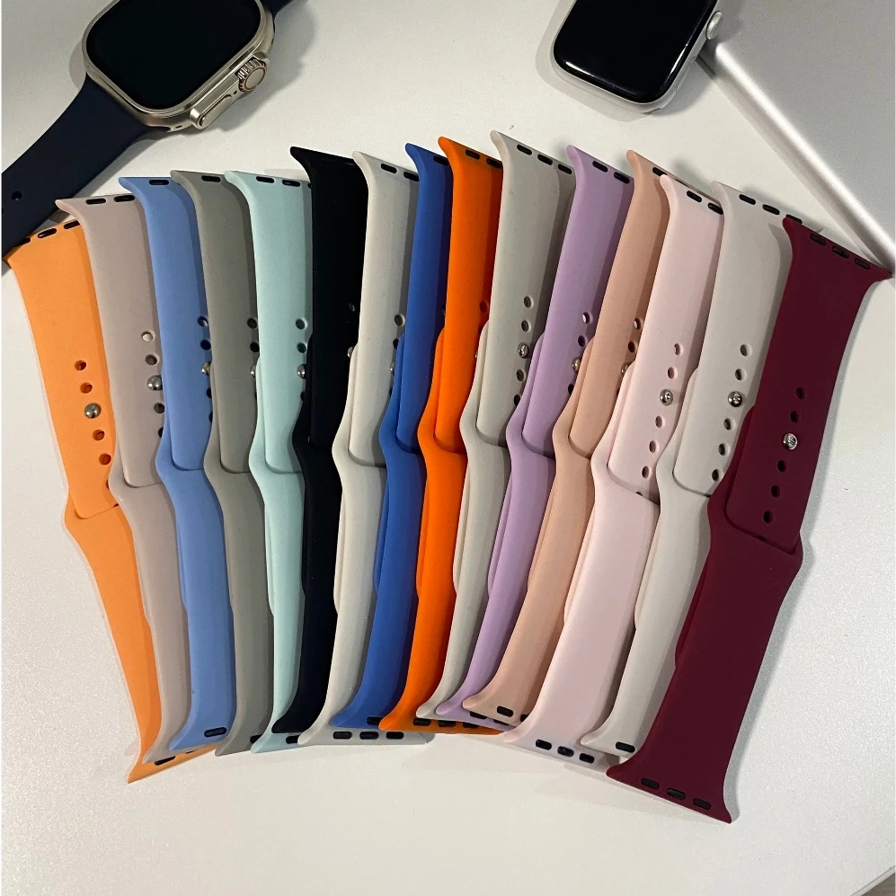 Pulseira de Silicone para Apple Watch Ultra 3 2 Series 11 10 9 8 7 6 5 4 3 2 1 SE 49mm 46mm 45mm 44m