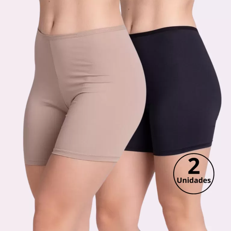 Kit 2 Short Anágua Meia Perna Liso Conforto Segun