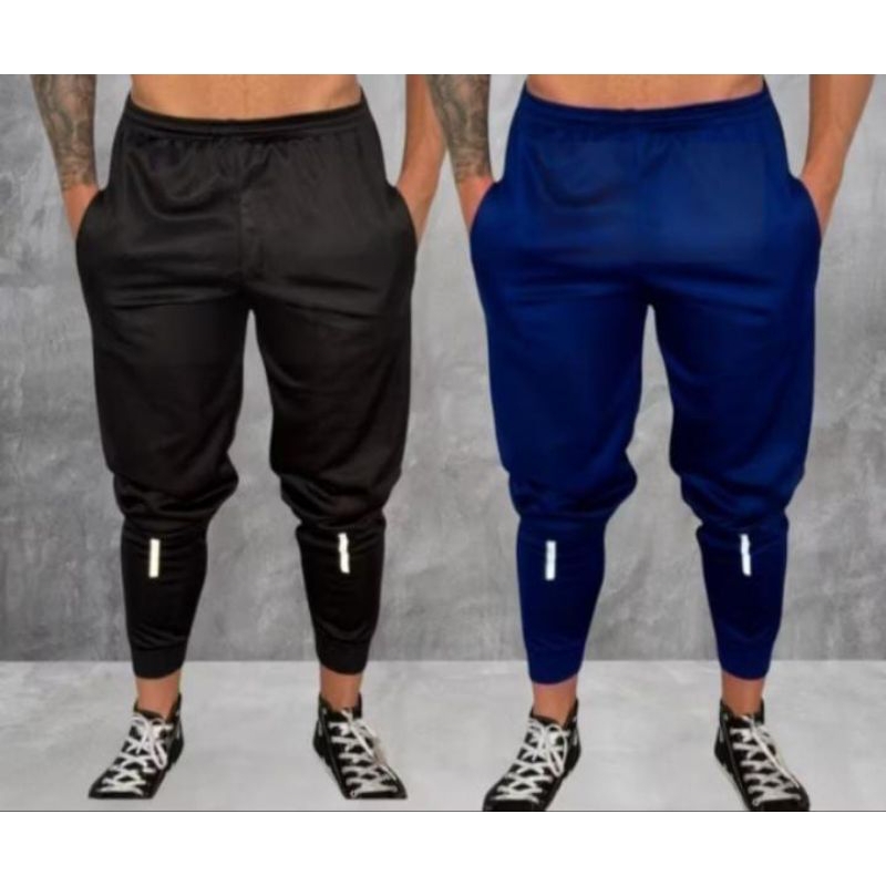 kit 2 calça de chimpa adulto flanelado com zíper no bolso e com logo academia treino corrida esporti