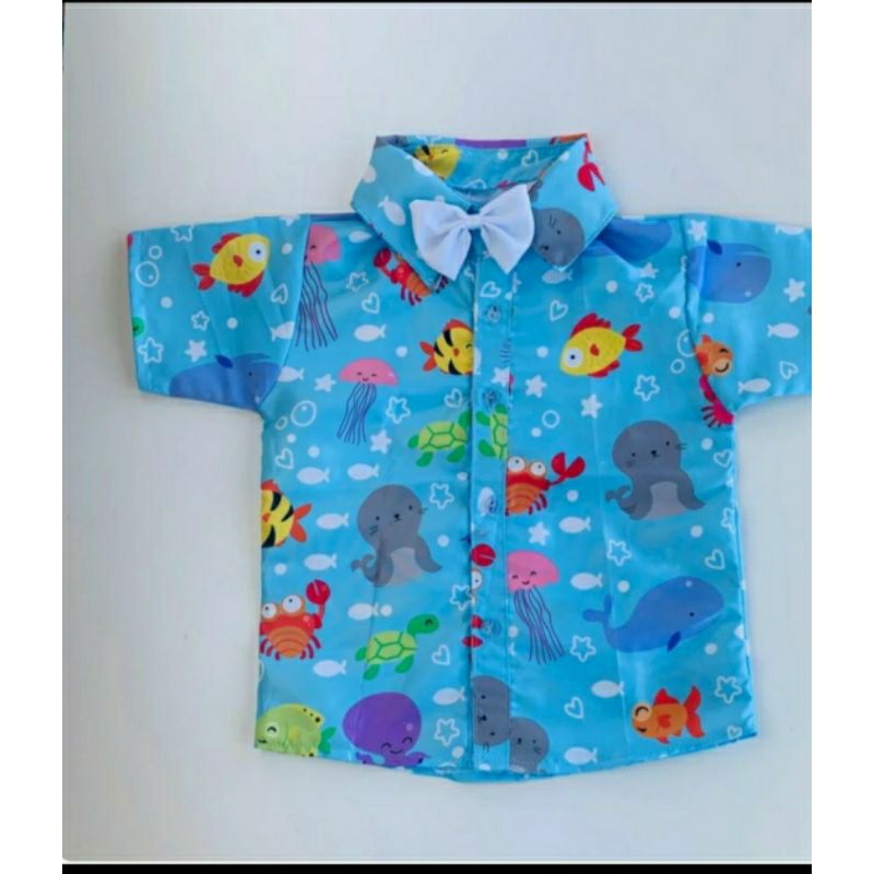 camisa social fundo do mar Tam 1.2 anos