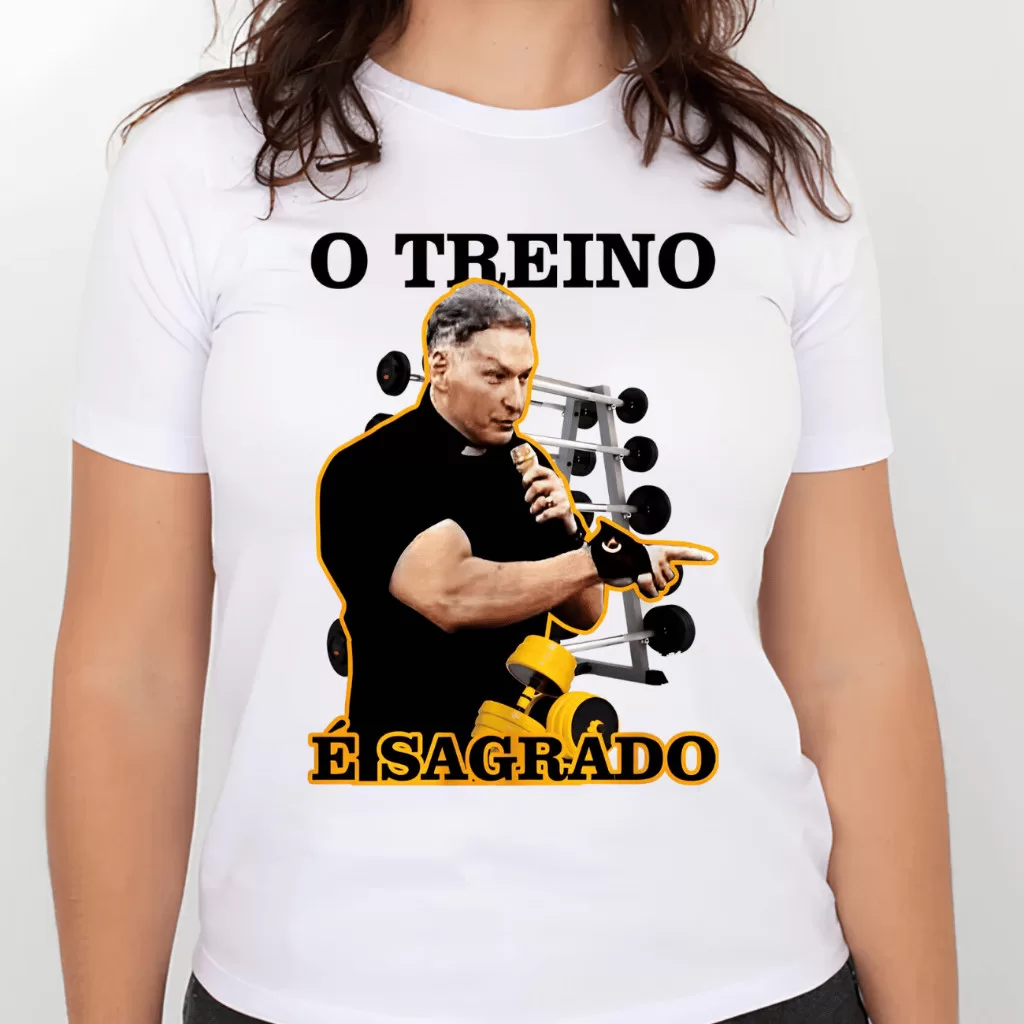 Camiseta Treino Padre Marcelo Rossi  – Maromba Feminina Treino – Treino Sagrado – Envio Imediato
