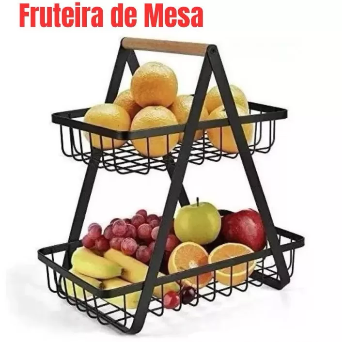 Fruteira Aramada Reforçada De Mesa Resistente Pre