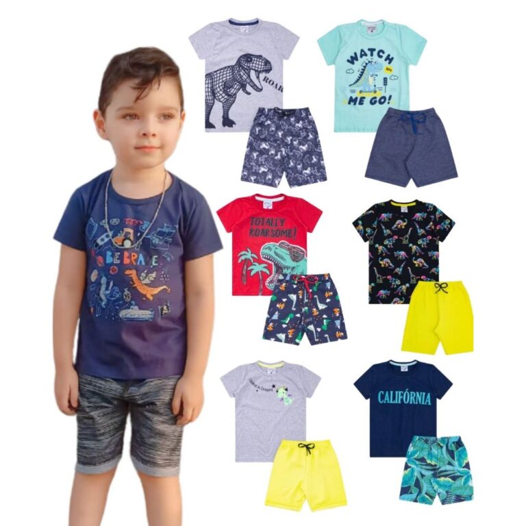 Kit 2 Conjunto Infantil Menino Verão Modelo Sorti