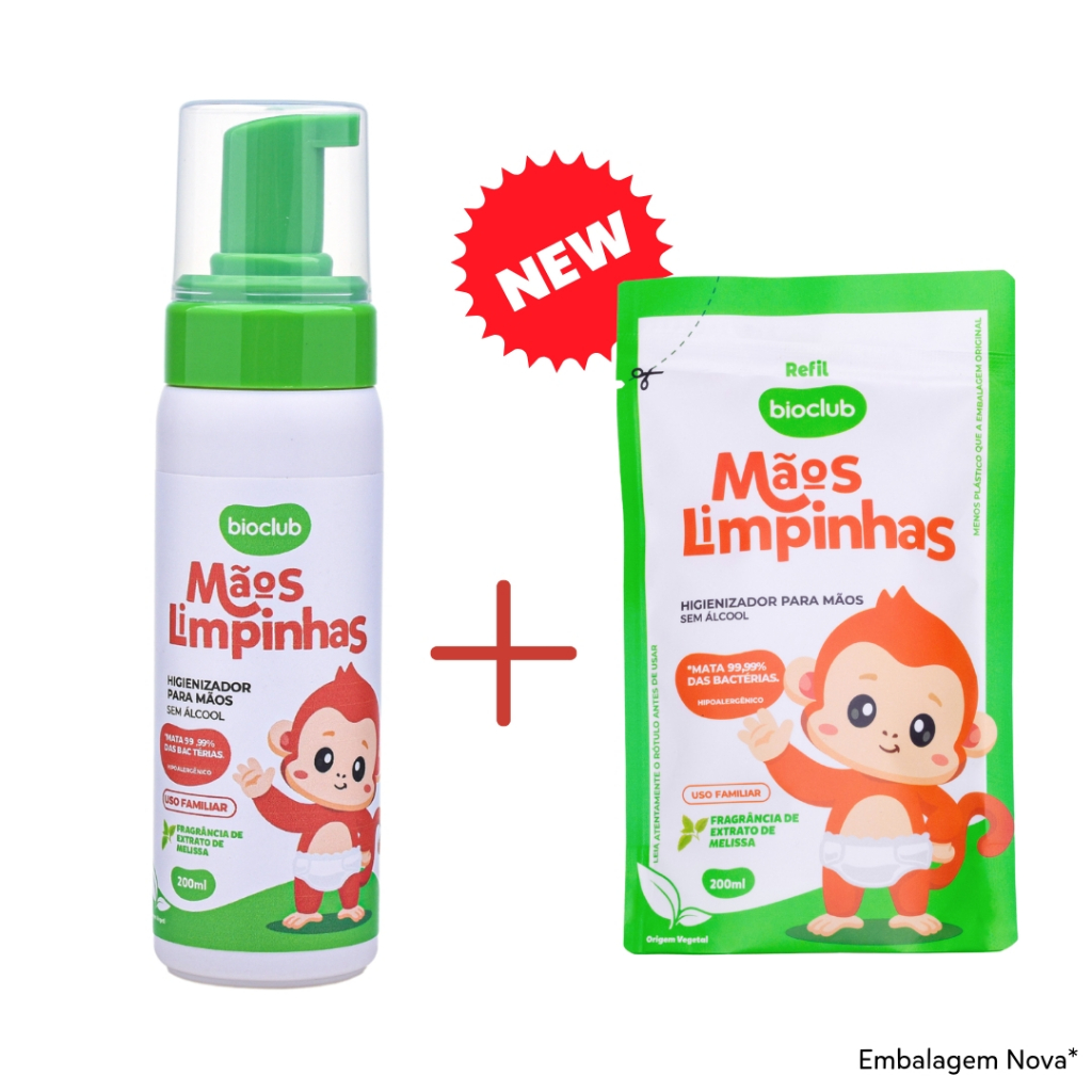 Kit Higienizador de Mãos Sem Álcool – Mãos Limpinhas Bioclub®
