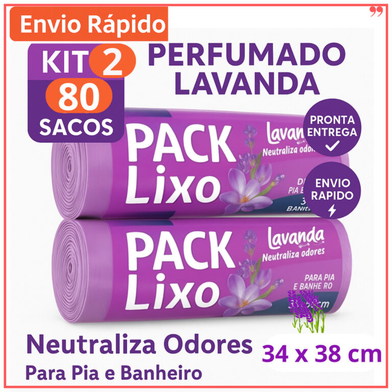 Sacos de Lixo Perfumado | Kit 2 com 80 Sacos | Par