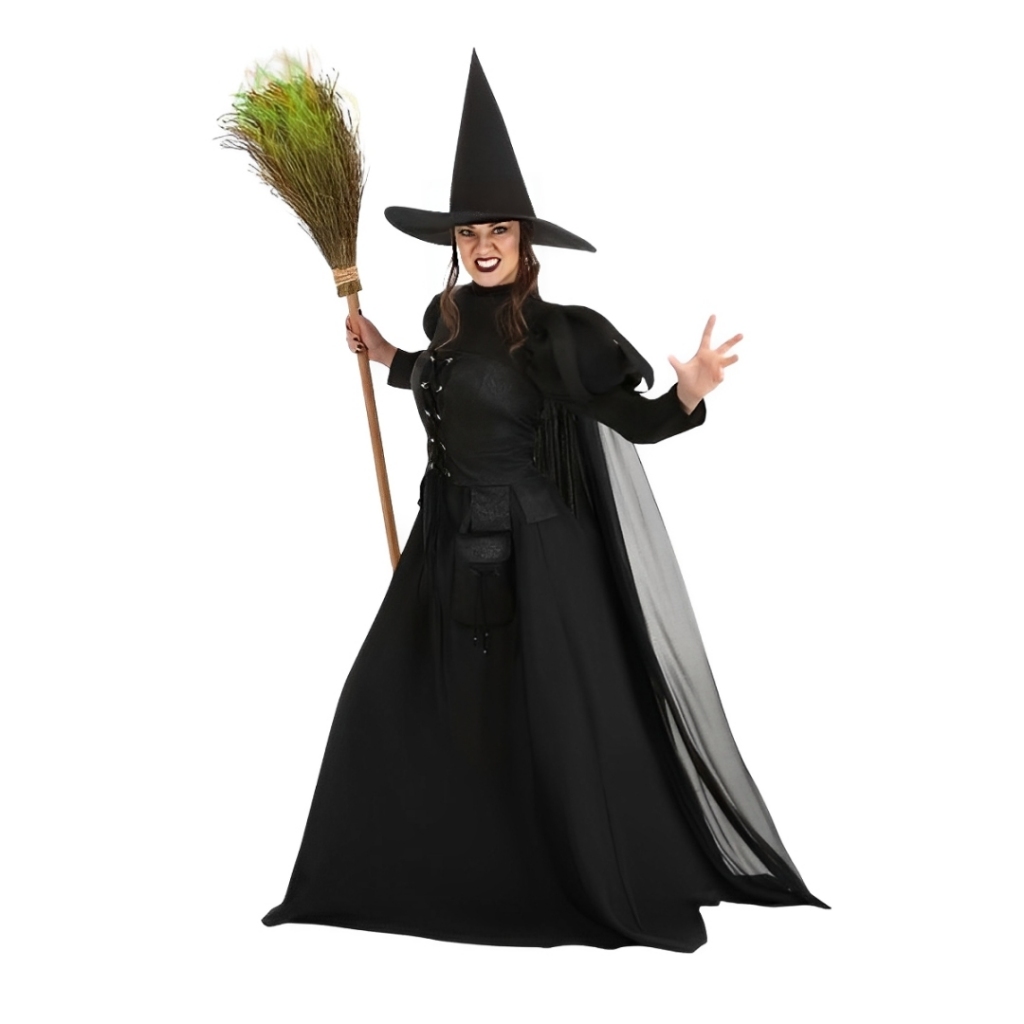 Chapeu bruxa Bruxinha Infantil Com capa preta e capuz