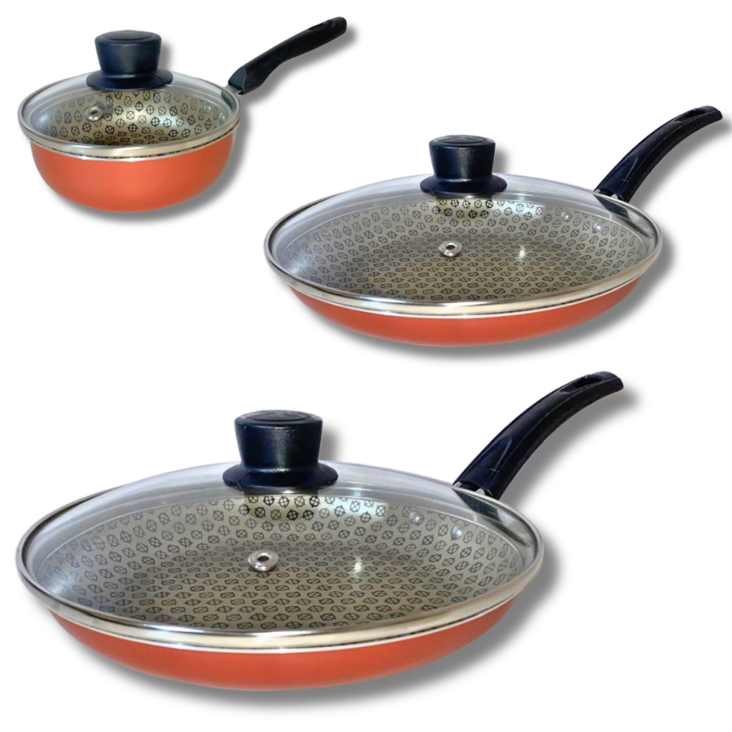 Jogo De Frigideira Rotoprint Antiaderente Com Tampa 3 Peças