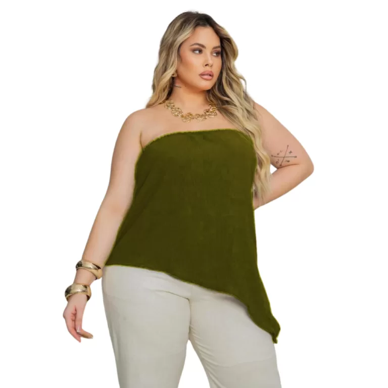 Blusinha Plus Size Assimétrica Para Looks Sofisti
