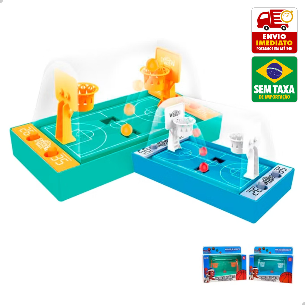 Jogo Mini Basquete De Mesa Infantil Brinquedo Com Lançador Dedo DuteToys DTY0767