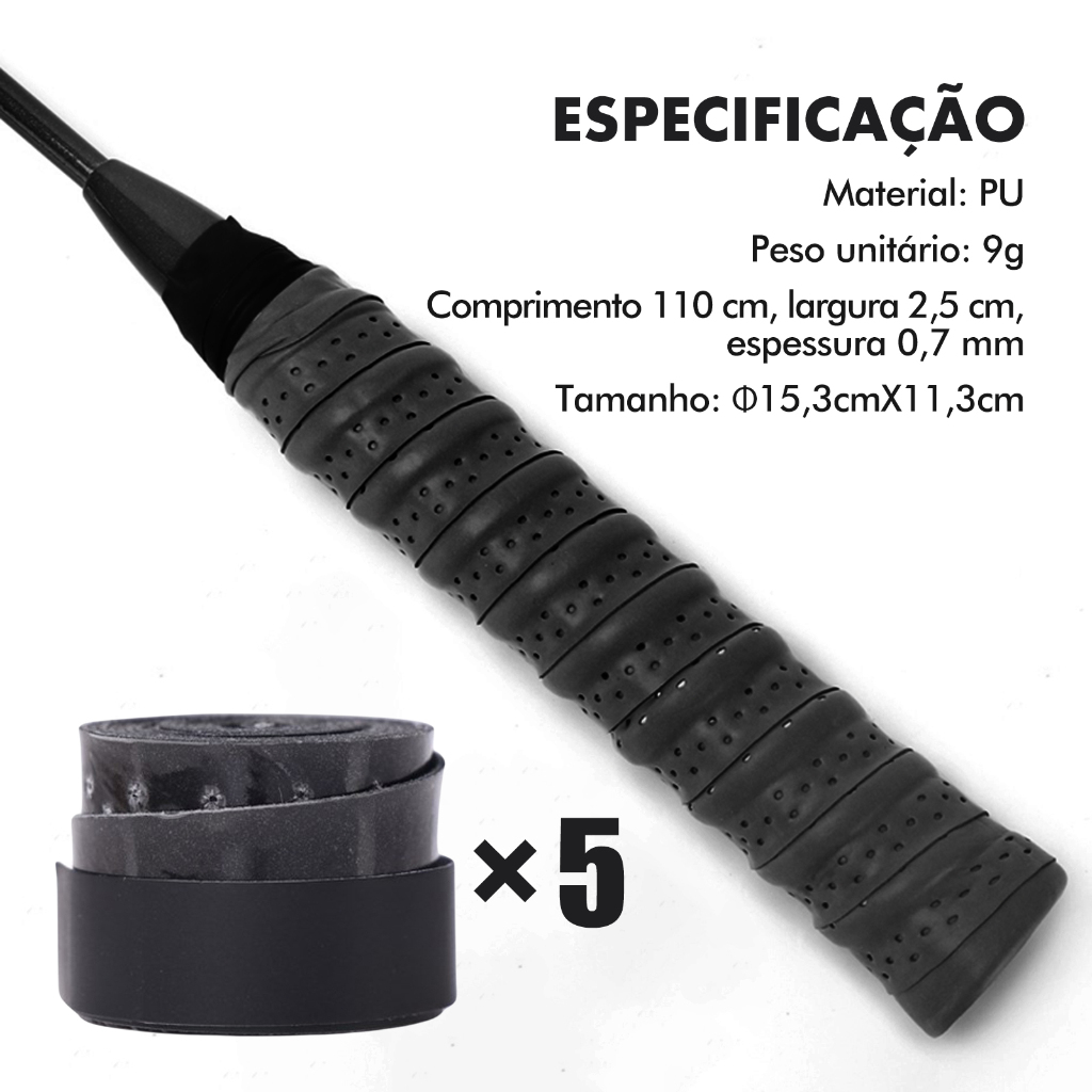 5 unid Overgrip raquete  – Overgrip PEGAJOSO – Grip para raquete – Fita para raquete de Tennis