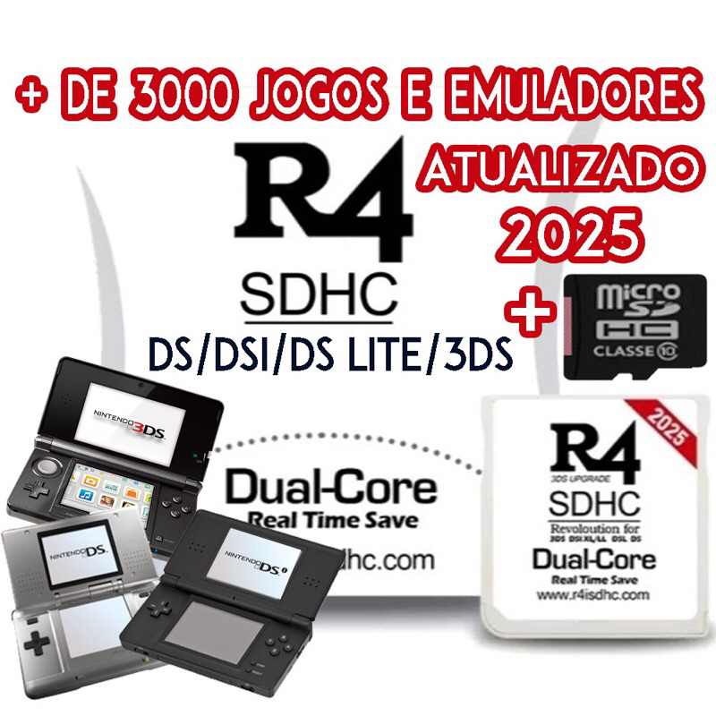R4 2025+Cartão Sd Atualizado+de 3000 Jogos e Emuladores