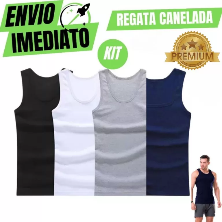 Kit C/4 Regata Premium Masculina Modelo Americano 