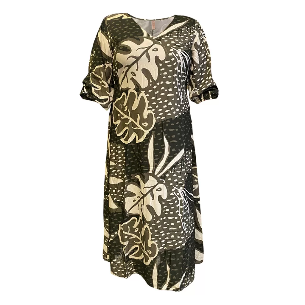 Vestido Plus Realist Verde Tecido