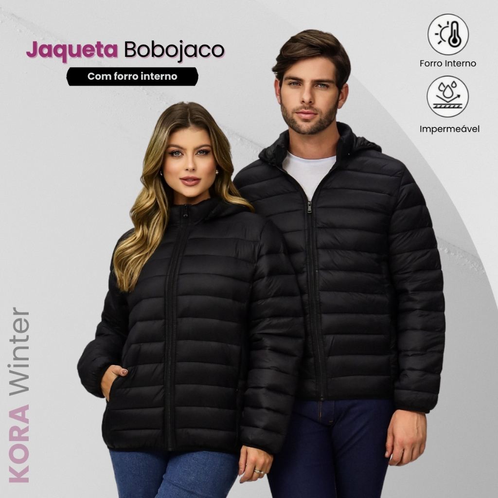 Jaqueta Unissex Bobojaco Impermeável Bolso com Zíper e Bolsa Acoplada do PP ao XXG