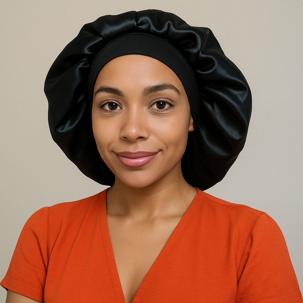 Touca de Cetim Toca de Seda com Faixa Tamanho Gigante Touca Dupla Face