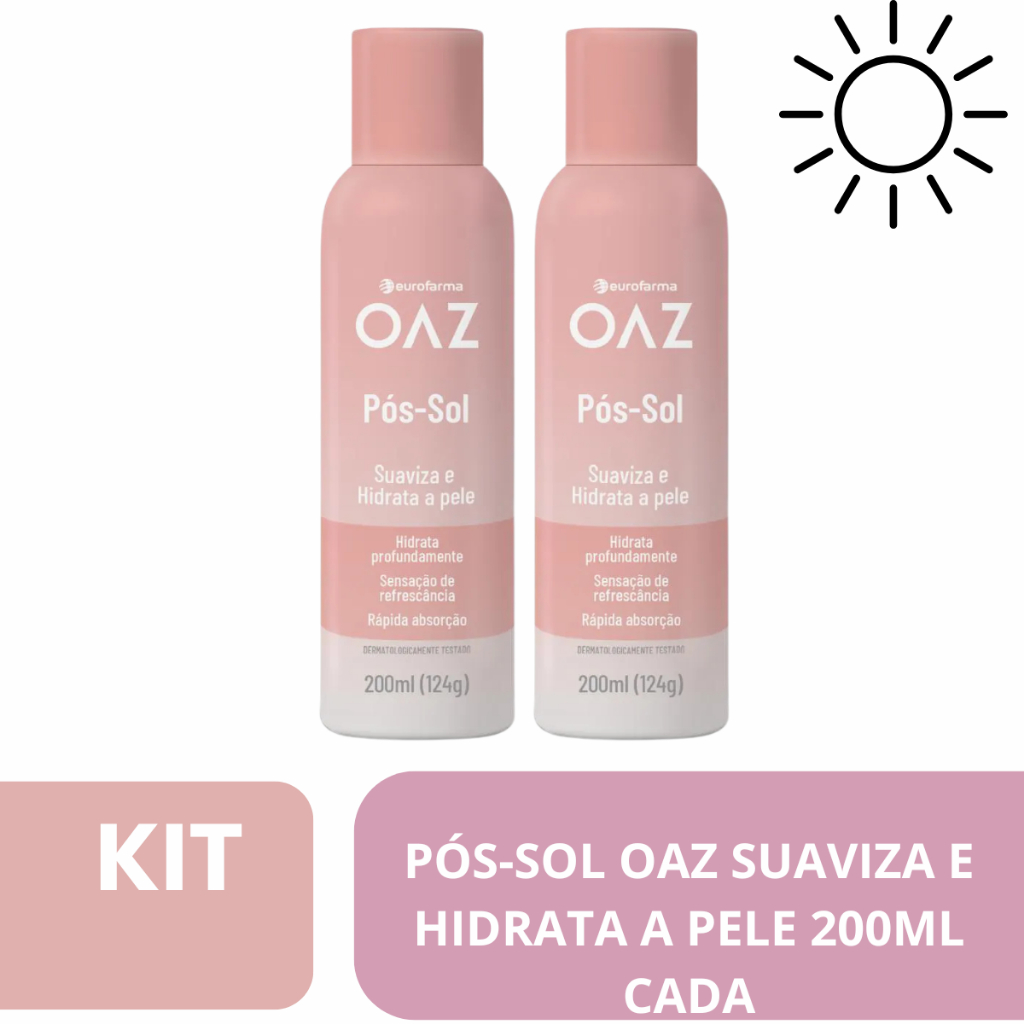 KIT 2x Pós Sol Hidratante Aerossol OAZ 200ml