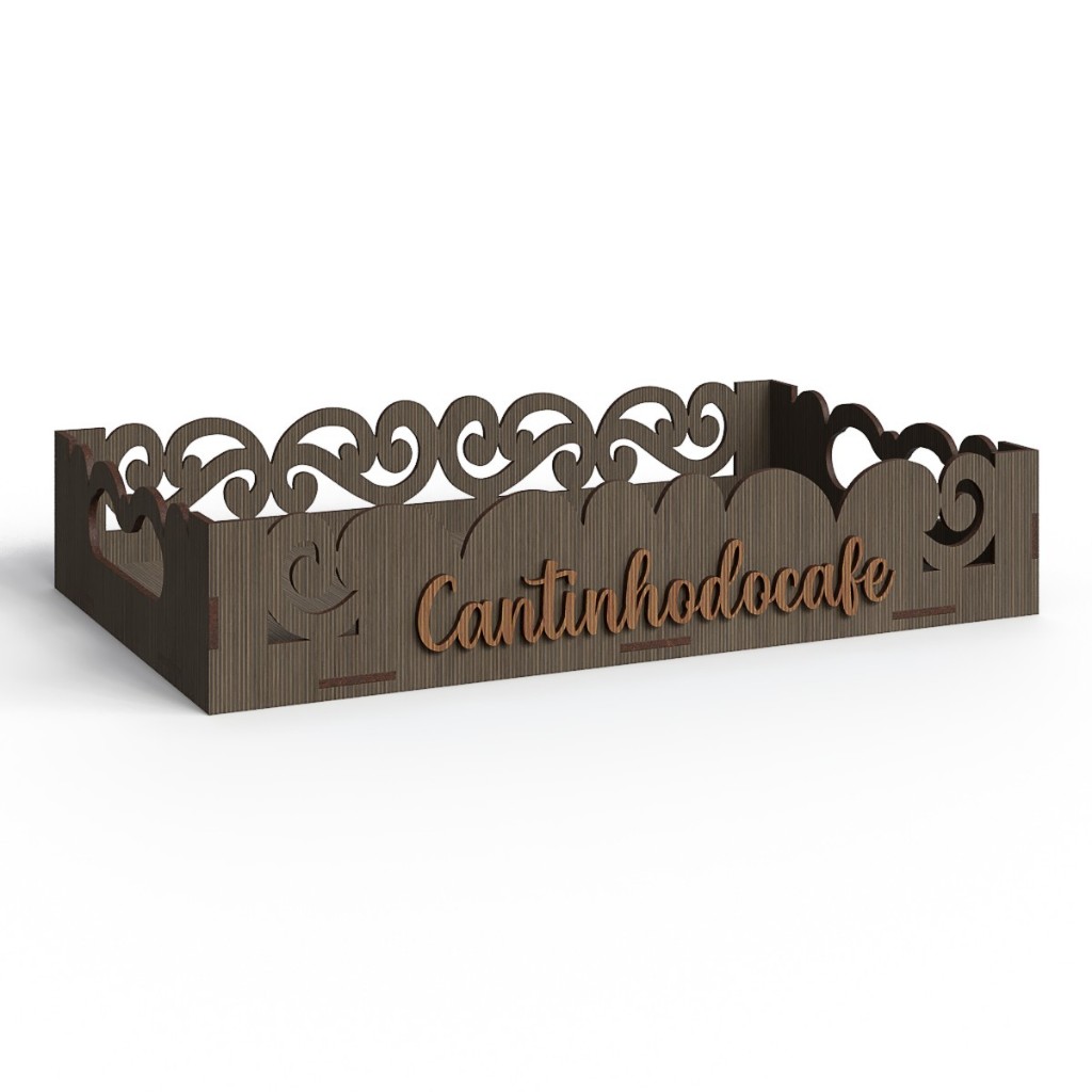 Bandeja Arabesco Cantinho Do Café Para Servir Café Chá Em Madeira Mdf Para Mesa Aparador