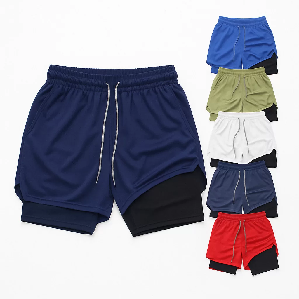 KIT 3 Shorts Masculino 2 em 1 Corrida Forrado