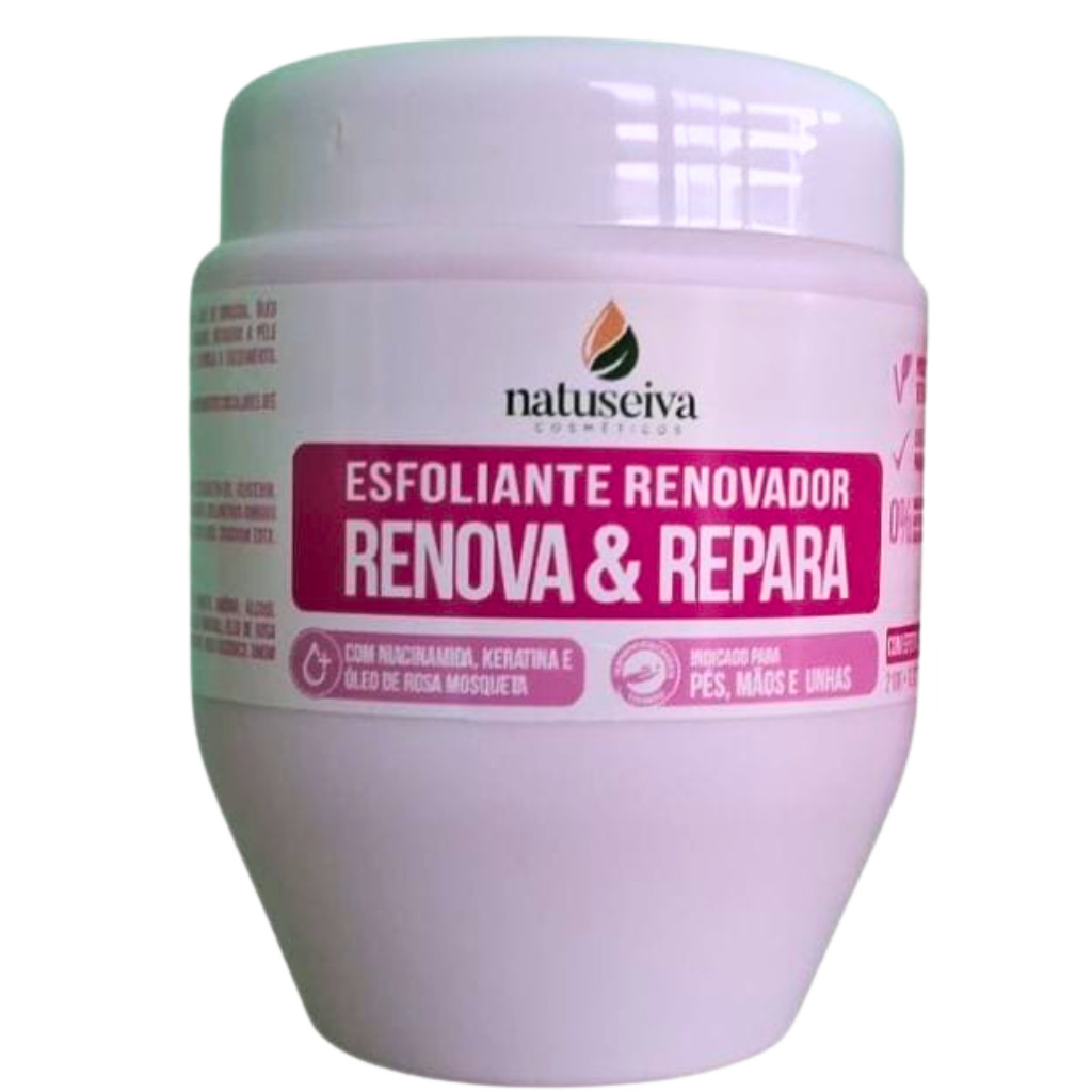 Creme Esfoliante Renova E Repara Natuseiva – Uréia + Rosa Mosqueta | Trata Calos e Rachaduras | Vega