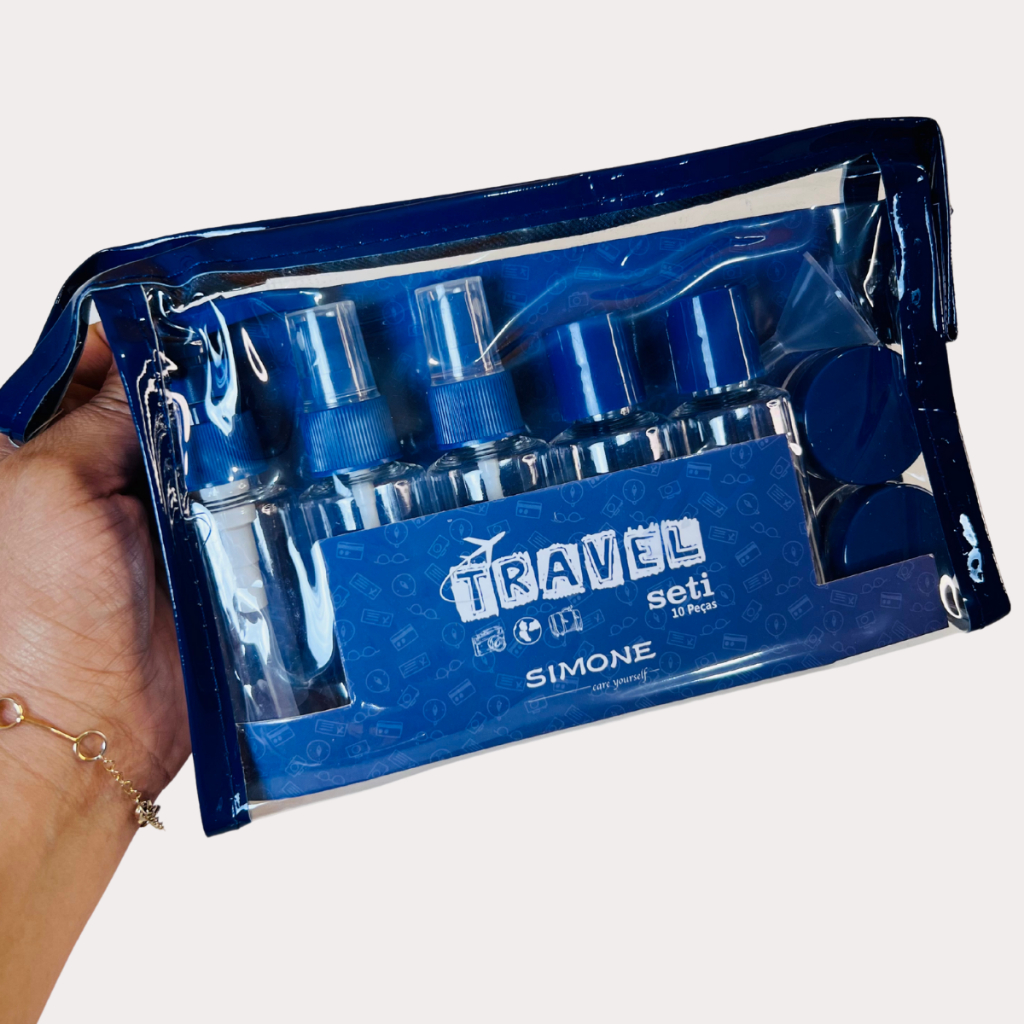 Frascos Para Viagem Kit 10 Peças Creme Cosméticos Pote Higiene Pessoal