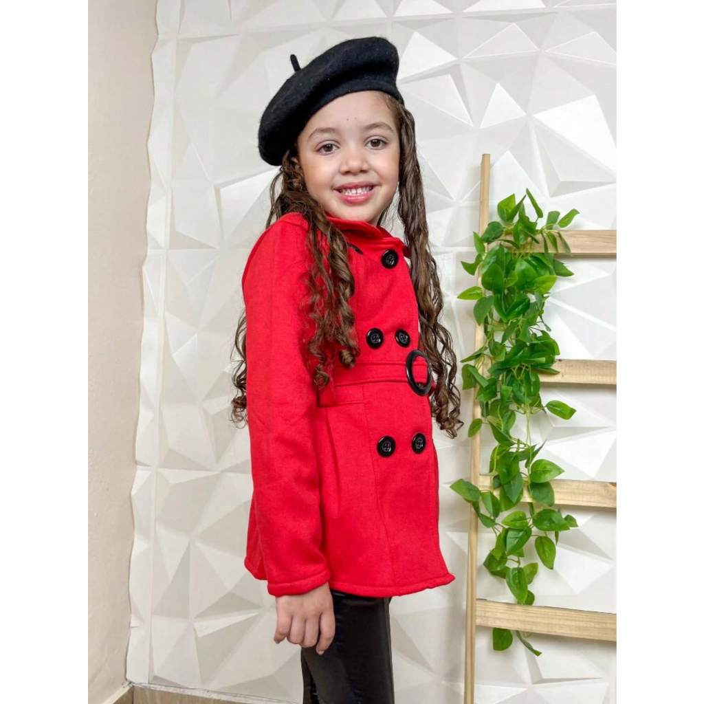 Sobretudo Infantil Feminino de Moletom | Quentinho e Estiloso | Casaco Fashion para Meninas