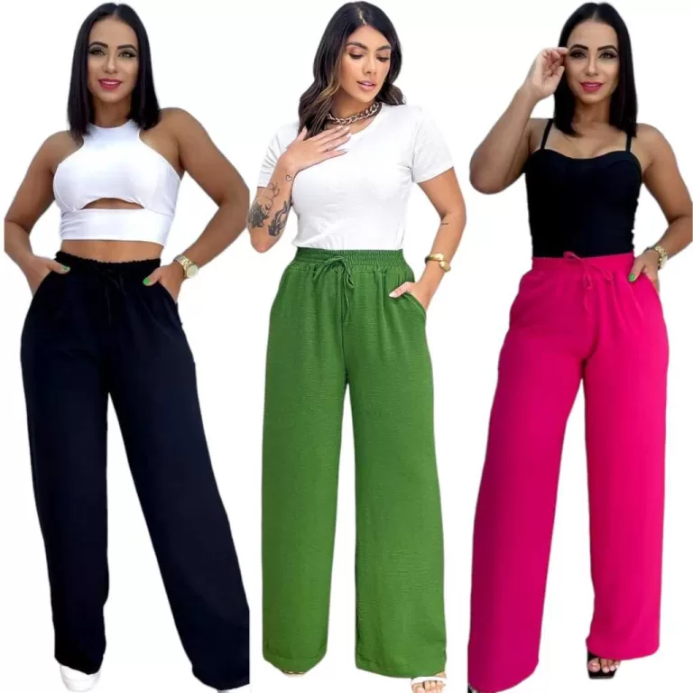 Calça Feminina Cintura Alta Tem Bolso e Forro Do 