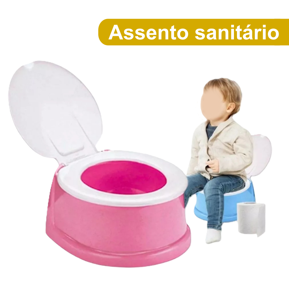 Assento Sanitário Infantil Troninho Pinico com Tampa para Menina e Menino