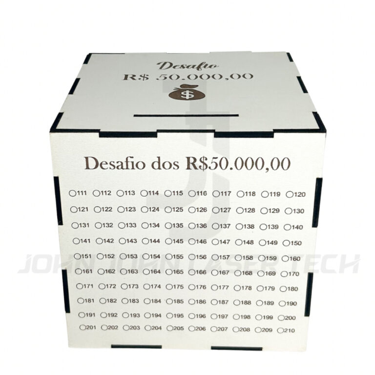 Cofre MDF Desafio 5Mil 10Mil 20Mil Caixa De Madeir