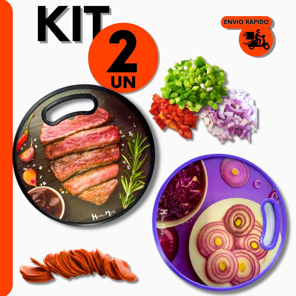 Kit Tábua Redonda Corte Do Chef Profissional de Verduras Carnes e Frutas Cozinha Restaurante Bar