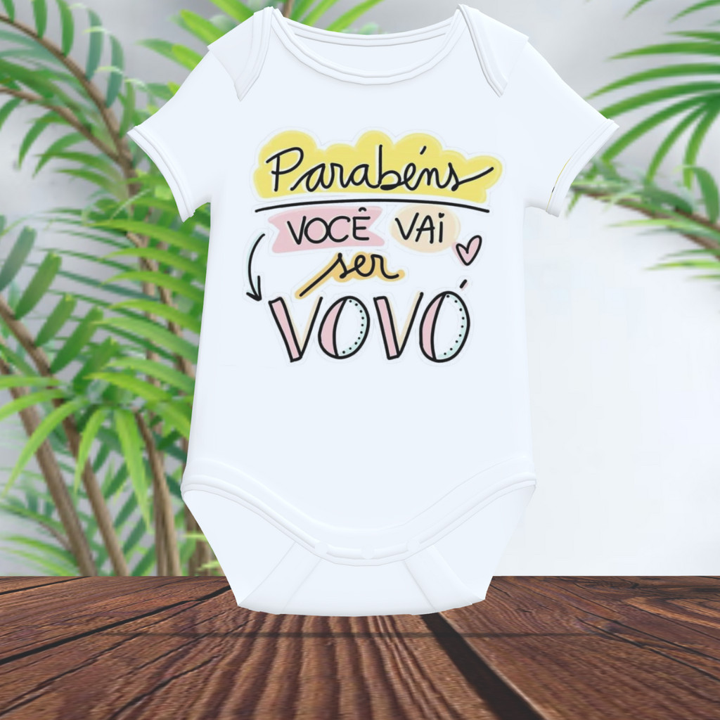 Body Bebê Personalizado Vovó Mesversario Chá de Bebê Sua Arte Sua Estampa