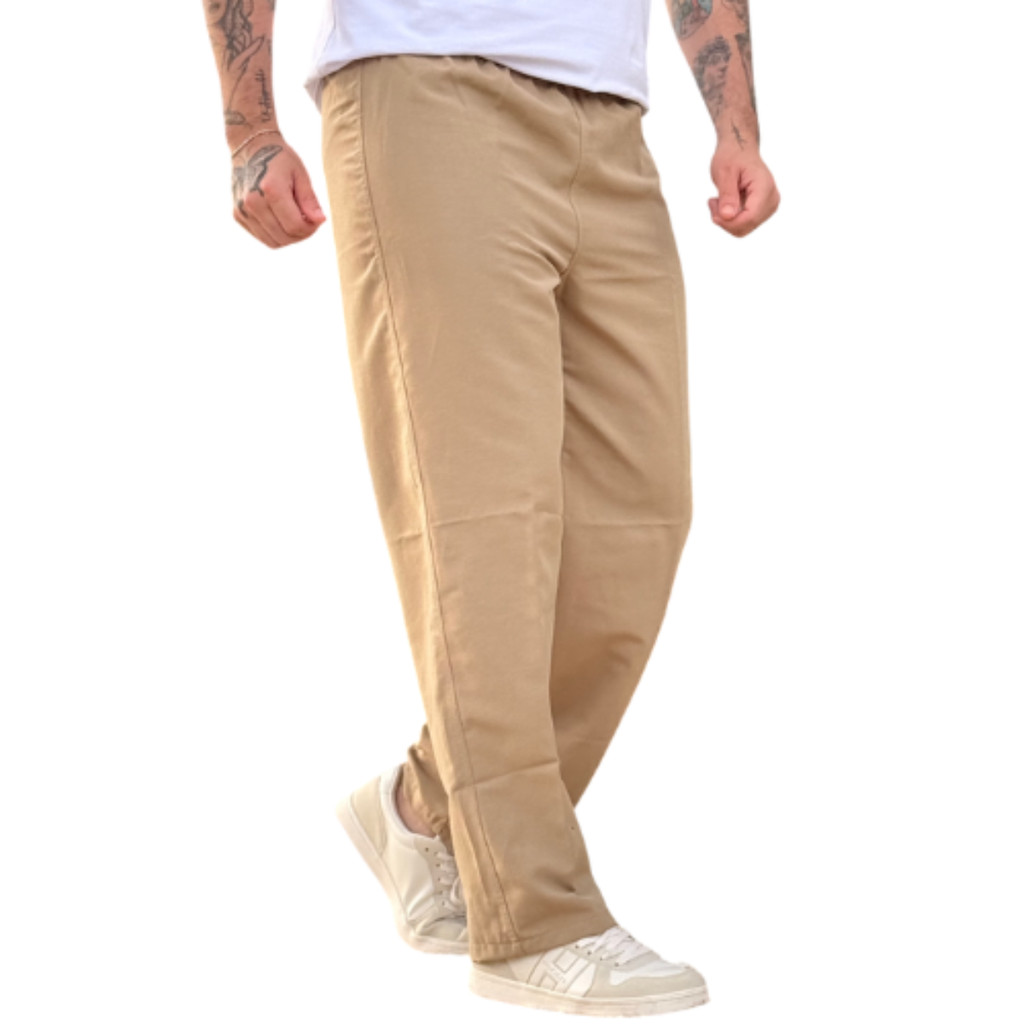 Calça CAQUI Uniforme sem bolsos CDP Preso Detento Presidio P ao G3