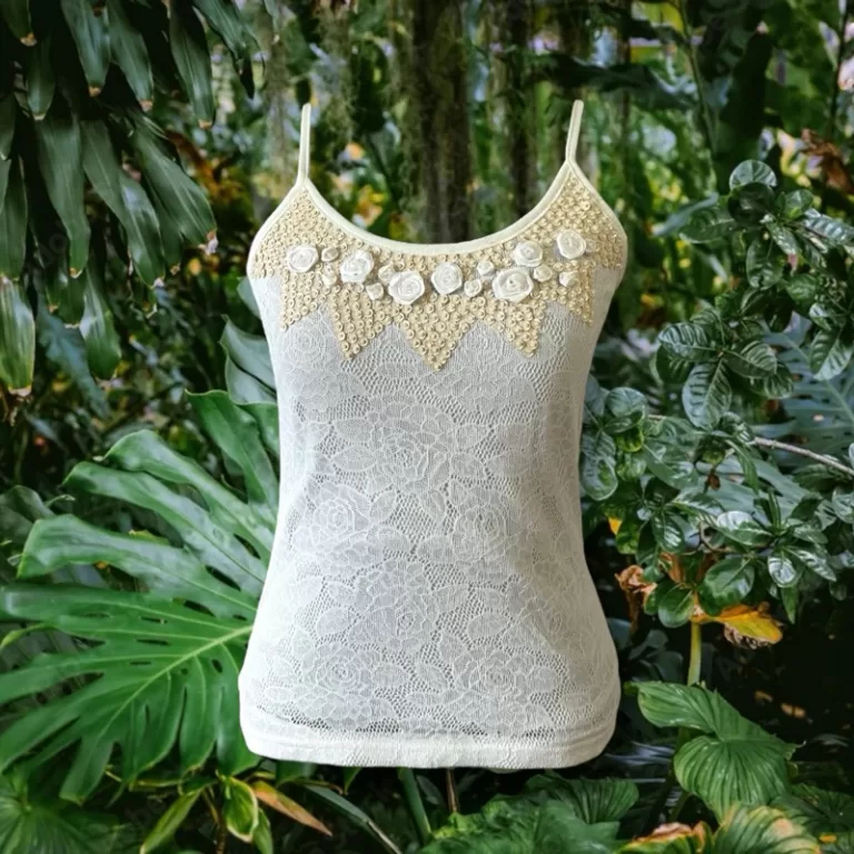 Regata y2k de Tule com Flores Bordadas – M