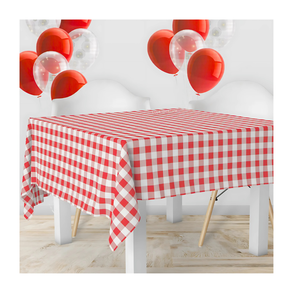 Toalha TNT Xadrez Verde, Vermelho, Preto.  Decoração, Festas Juninas e Julinas, toalha para mesa.