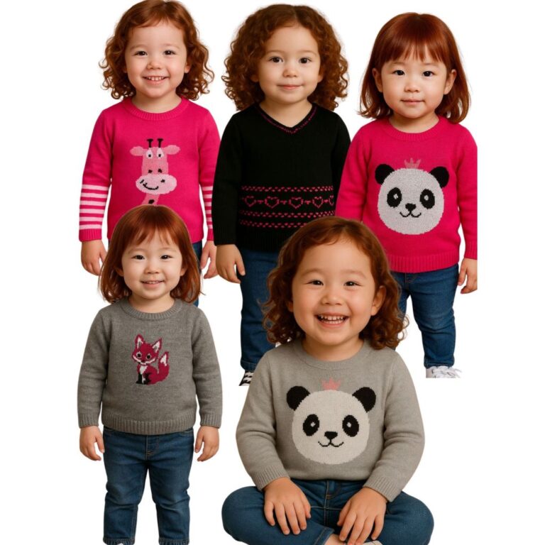 Kit 3 Suéter Feminino Infantil Menina Modelo Vari