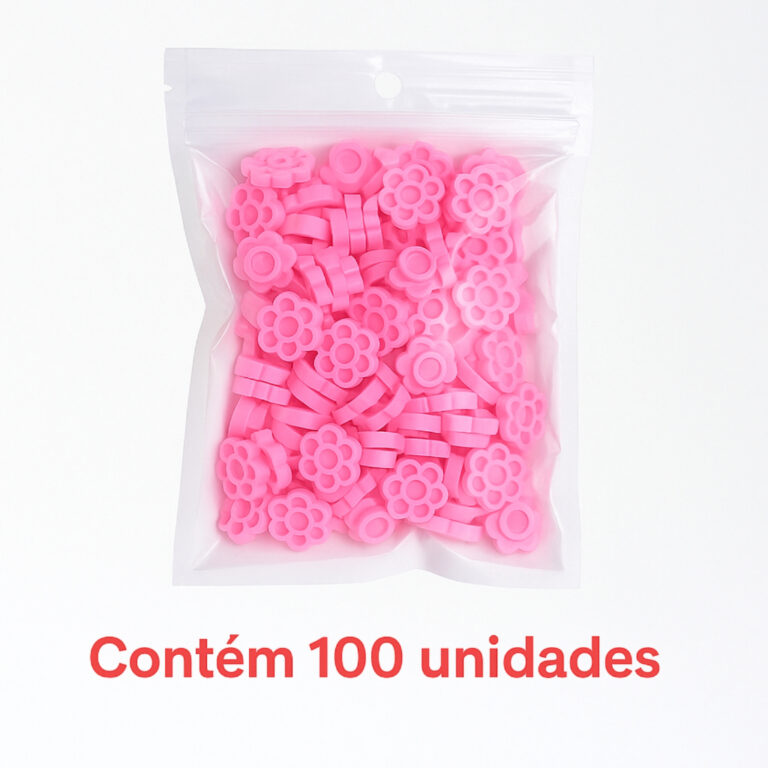 Kit 100 Batoques Flor Colmeia Rosa Para Cola Supor