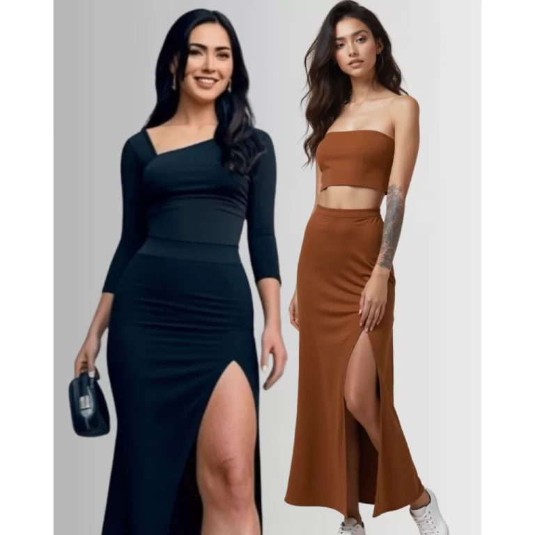 Saia Colada Longa com Fenda Feminina Suplex Longue