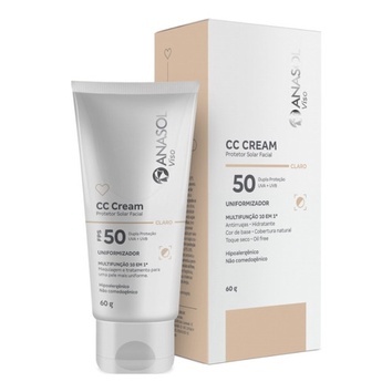 Protetor Clareador Facial Cc Cream Fps50 Cor Clara