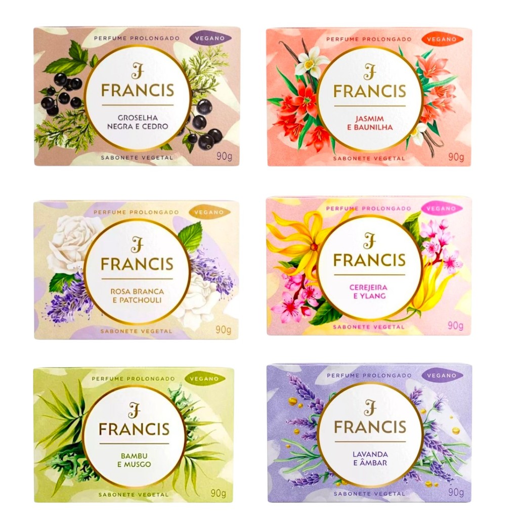 Kit Sabonetes Vegetal Francis 90g – Diversos Modelos