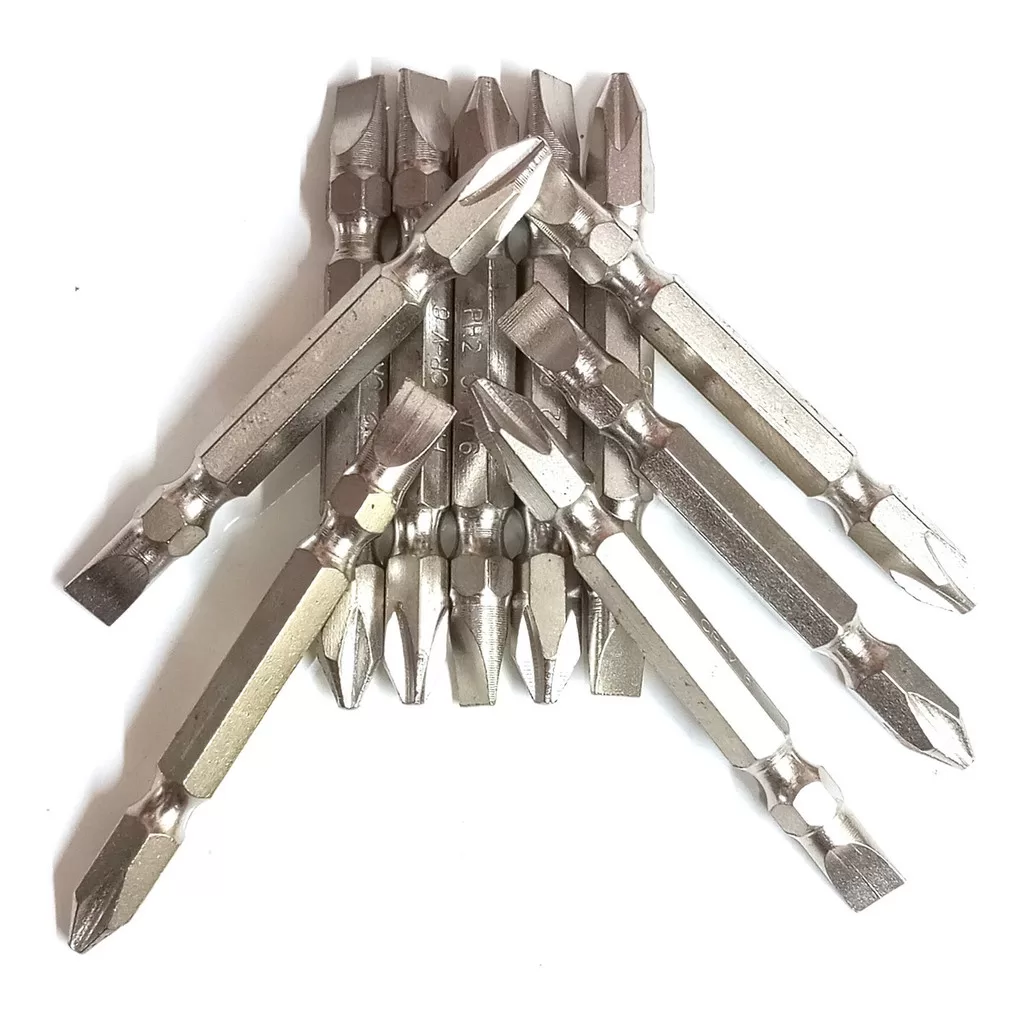 Bit Furadeira Ponteiras Ph2 X Sl6 X 65mm 10 Pcs Crv Magnetic