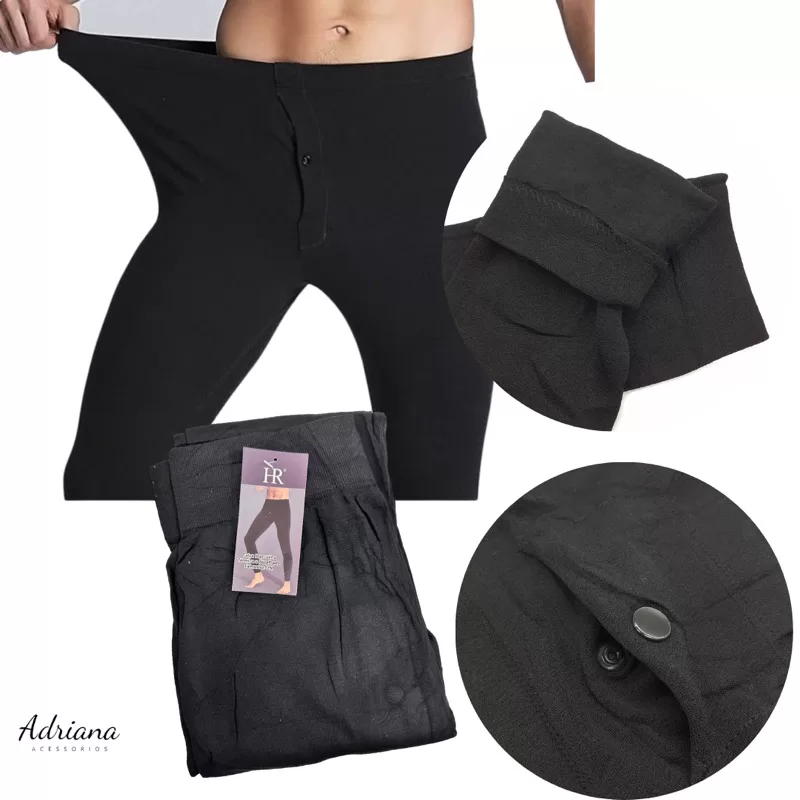 Calça Térmica Masculina Segunda Pele Flanela Forrada Microfibra Inverno Confortável Peluciadas