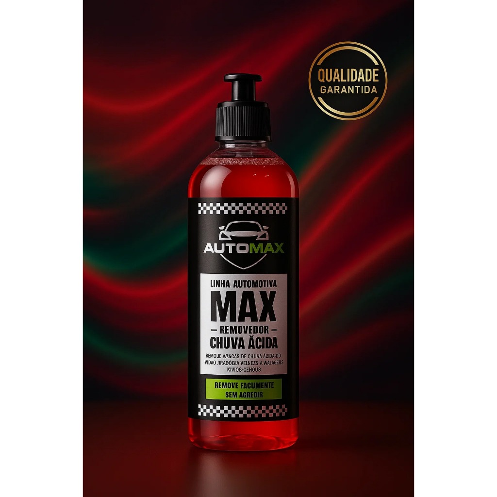 Removedor Chuva Ácida Tira Manchas Limpeza Parabrisa Automotivo Carro Automax 500ml Brilho Intenso
