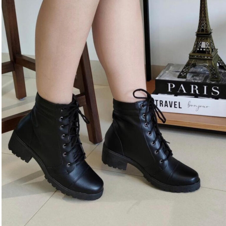 Bota Coturno Feminina Cano Baixo