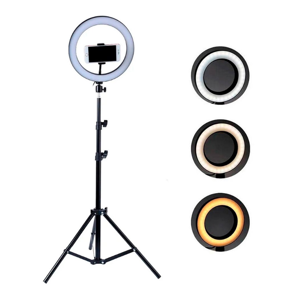 Ring Light Iluminador 10 Polegadas + 6 Polegadas Portátil Para Gravar Vídeos Fotos Youtuber Tik Tok