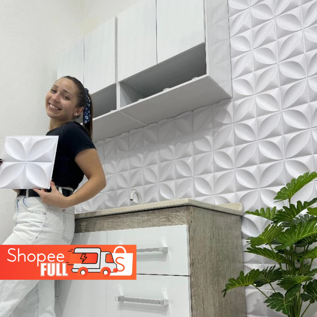 Kit 30|10|5 Placas PVC 3D Revestimento de Parede Decorativa 25×25 cm
