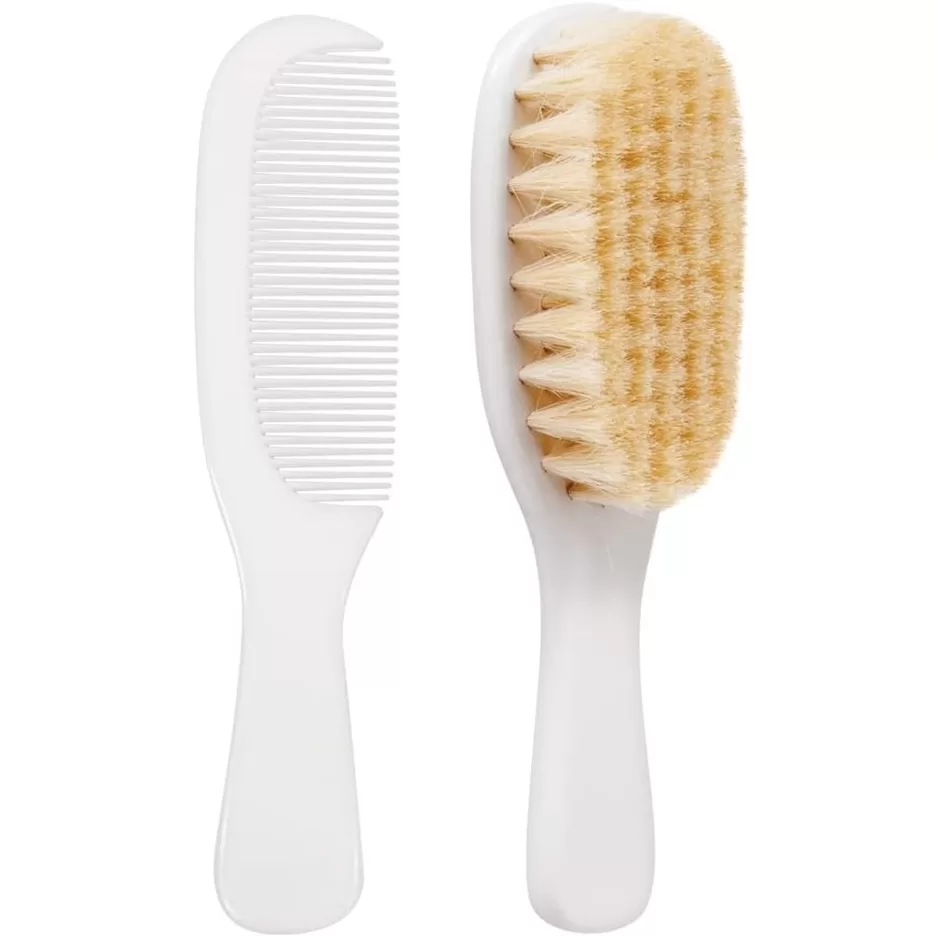 Kit Higiene Escova e Pente Cerdas Naturais Buba